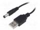 Kabel  USB A vidlice,DC 5,5/2,1 zástrčka  přímý  černá  0,8m