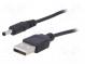 Kabel  USB A vidlice,DC 3,5x1,35 zástrčka  přímý  černá  0,8m
