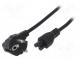 Kabel  CEE 7/7 (E/F) úhlová vidlice,IEC C5 zásuvka  PVC  1,5m