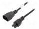 Kabel  IEC C14 vidlice,IEC C5 zásuvka  PVC  1,5m  černá  3G0,5mm2