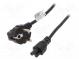 Kabel  CEE 7/7 (E/F) úhlová vidlice,IEC C5 zásuvka  PVC  3m