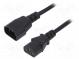 Kabel  IEC C13 zásuvka,IEC C14 vidlice  PVC  1,8m  černá  10A