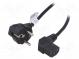 Kabel  CEE 7/7 (E/F) úhlová vidlice,IEC C13 zásuvka 90°  PVC