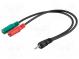 Kabel  Jack 3,5mm 3pin zásuvka x2,Jack 3,5mm 4pin vidlice
