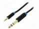Kabel  Jack 3,5mm 3pin vidlice,Jack 6,3mm vidlice  3m  černá