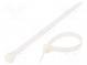 Cable tie  L  150mm  W  7.6mm  polyamide  550N  natural  Ømax  24mm