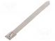 Cable tie  L  100mm  W  7.9mm  stainless steel AISI 304  1112N