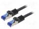 Patch cord  S/FTP  6a  lanko  Cu  LSZH  černá  0,25m  26AWG  -20÷75°C