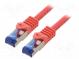 Patch cord  S/FTP  6a  lanko  Cu  LSZH  červená  0,25m  26AWG