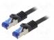 Patch cord  S/FTP  6a  lanko  Cu  LSZH  černá  0,5m  26AWG  -20÷75°C