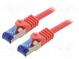 Patch cord  S/FTP  6a  lanko  Cu  LSZH  červená  0,5m  26AWG