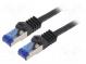 Patch cord  S/FTP  6a  lanko  Cu  LSZH  černá  1m  26AWG  -20÷75°C