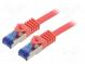 Patch cord  S/FTP  6a  lanko  Cu  LSZH  červená  1m  26AWG  -20÷75°C