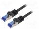 Patch cord  S/FTP  6a  lanko  Cu  LSZH  černá  2m  26AWG  -20÷75°C