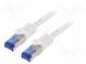 Patch cord  S/FTP  6a  lanko  Cu  LSZH  bílá  3m  26AWG  -20÷75°C