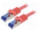 Patch cord  S/FTP  6a  lanko  Cu  LSZH  červená  3m  26AWG  -20÷75°C