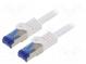 Patch cord  S/FTP  6a  lanko  Cu  LSZH  bílá  7,5m  26AWG  -20÷75°C