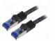 Patch cord  S/FTP  6a  lanko  Cu  LSZH  černá  7,5m  26AWG  -20÷75°C