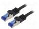 Patch cord  S/FTP  6a  lanko  Cu  LSZH  černá  10m  26AWG  -20÷75°C