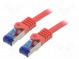 Patch cord  S/FTP  6a  lanko  Cu  LSZH  červená  10m  26AWG  -20÷75°C