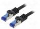Patch cord  S/FTP  6a  lanko  Cu  LSZH  černá  15m  26AWG  -20÷75°C