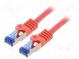 Patch cord  S/FTP  6a  lanko  Cu  LSZH  červená  15m  26AWG  -20÷75°C
