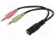 Kabel  Jack 3,5mm 3pin vidlice x2,Jack 3,5mm 4pin zásuvka