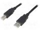 Kabel  USB 2.0  USB A vidlice, USB B vidlice  3m  černá  Žíla  CCA