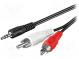 Kabel  Jack 3,5mm 3pin vidlice,RCA vidlice x2  5m  černá