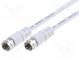 Kabel  20m  F vidlice,z obou stran  stíněný, dvojnásobně  bílá