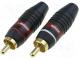 Zástrčka  RCA  vidlice  přímý  pájení  na kabel  6mm  2ks