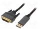 Cable  DisplayPort plug,DVI-D (24+1) plug  polyamide  1.8m