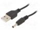 Kabel  USB A vidlice,DC 3,5x1,35 zástrčka  černá  1,8m  24AWG