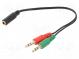 Kabel  Jack 3,5mm 3pin vidlice x2,Jack 3,5mm 4pin zásuvka