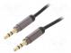 Kabel  Jack 3,5mm 3pin vidlice,z obou stran  0,75m  černá