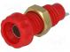Zásuvka  banánek 4mm  10A  60VDC  23mm  červená  niklovaný