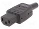 Konektor  napájecí AC  zástrčka  zásuvka  10A  250VAC  IEC 60320
