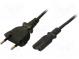 Kabel  CEE 7/16 (C) vidlice,IEC C7 zásuvka  1,8m  černá  2,5A