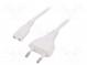 Kabel  CEE 7/16 (C) vidlice,IEC C7 zásuvka  1,8m  bílá  2,5A