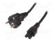 Kabel  CEE 7/7 (E/F) úhlová vidlice,IEC C5 zásuvka  1,8m  černá