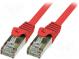Patch cord  F/UTP  5e  lanko  CCA  PVC  červená  0,25m  26AWG