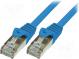 Patch cord  F/UTP  5e  lanko  CCA  PVC  modrá  0,5m  26AWG  tienený