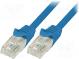 Patch cord  U/UTP  5e  lanko  CCA  PVC  modrá  0,5m  26AWG