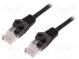 Patch cord  U/UTP  5e  lanko  CCA  PVC  černá  1,5m  26AWG