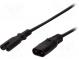 Kabel  IEC C7 zásuvka,IEC C8 vidlice  2m  Zásuvky  1  černá
