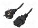 Kabel  CEE 7/7 (E/F) vidlice,IEC C19 zásuvka  1m  černá  16A