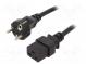 Kabel  CEE 7/7 (E/F) vidlice,IEC C19 zásuvka  1,8m  černá  16A