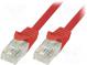 Patch cord  U/UTP  6  lanko  CCA  PVC  červená  0,25m  24AWG