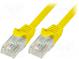 Patch cord  U/UTP  6  lanko  CCA  PVC  žlutá  0,25m  24AWG