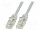Patch cord  U/UTP  6  lanko  CCA  PVC  šedá  1,5m  24AWG